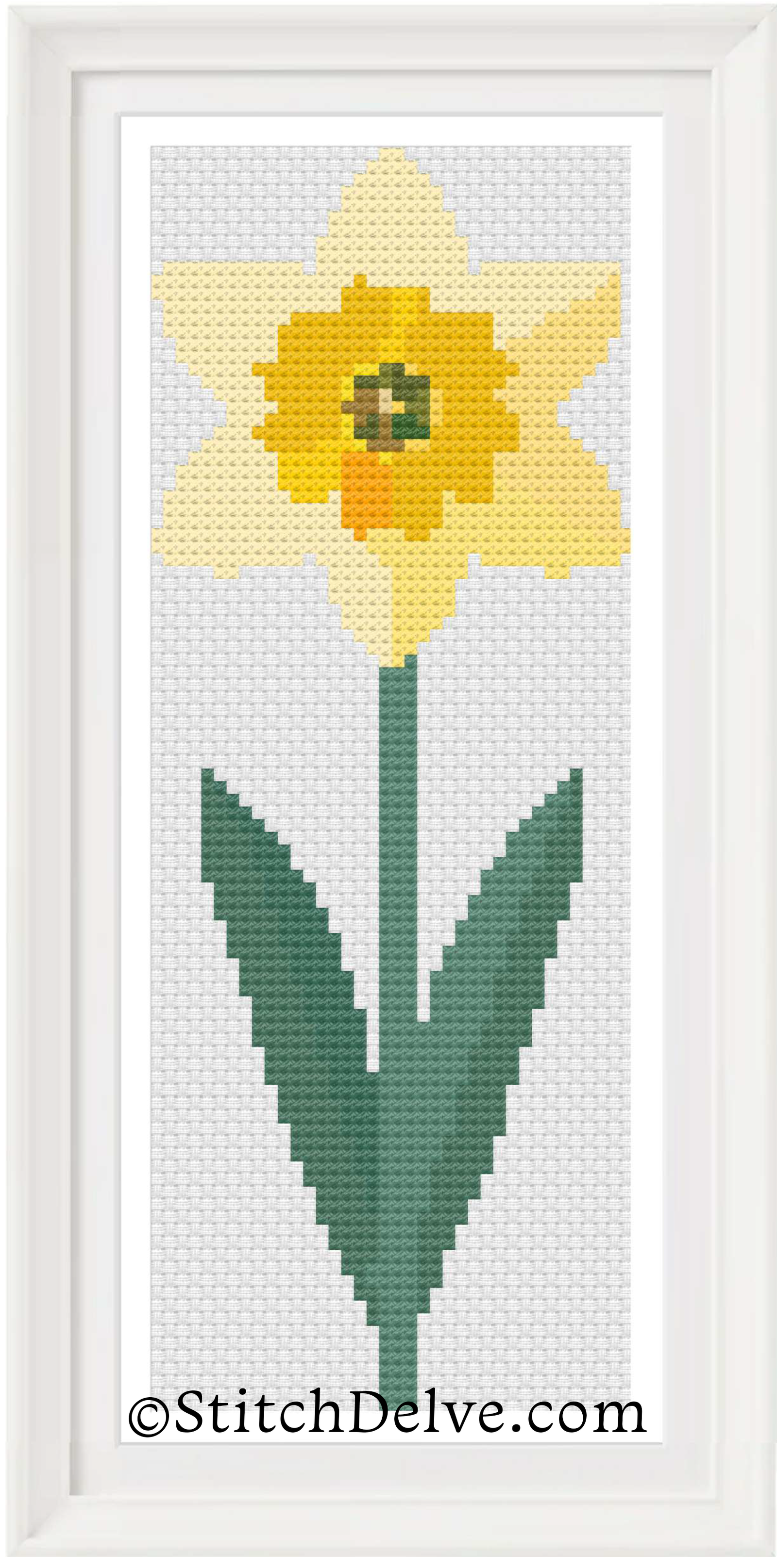 Daffodil Cross Stitch Printable Pattern: A Freebie for Novice Stitchers!