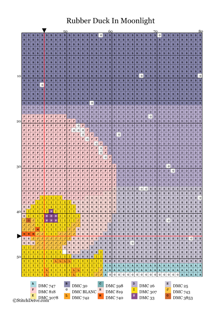 Rubber Duck In The Moonlight - Free Cross Stitch Pattern