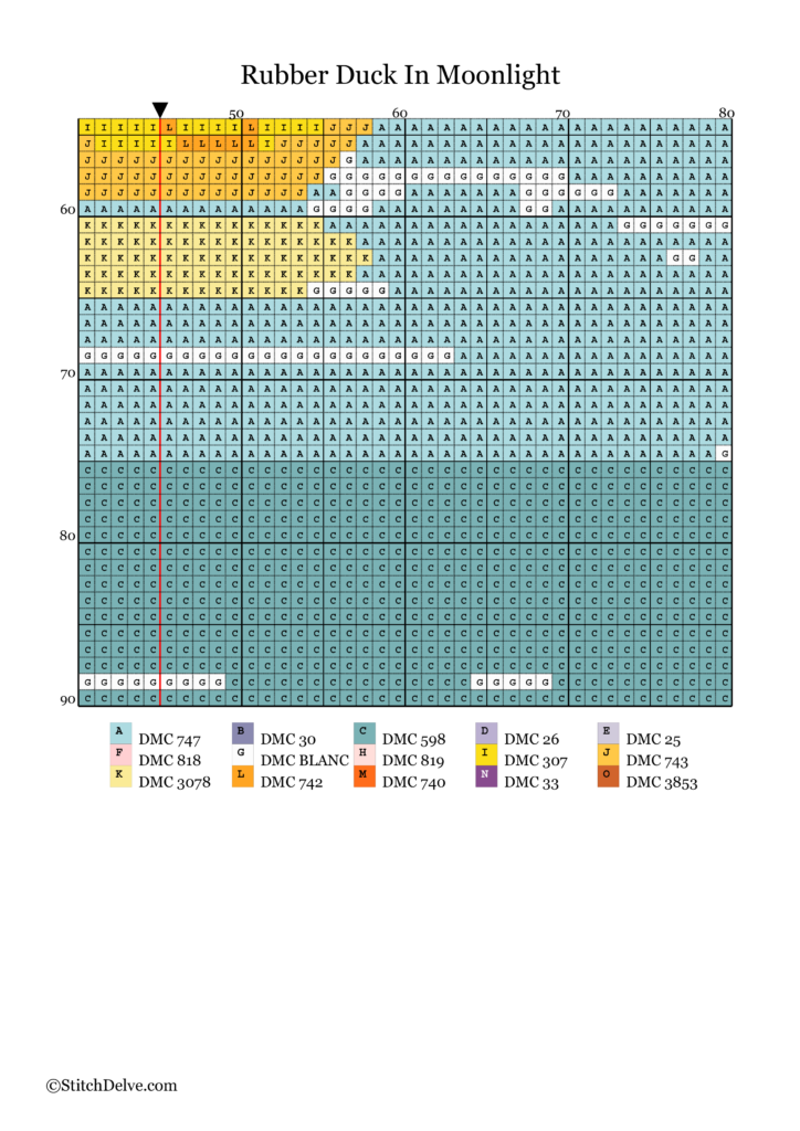 Rubber Duck In The Moonlight - Free Cross Stitch Pattern