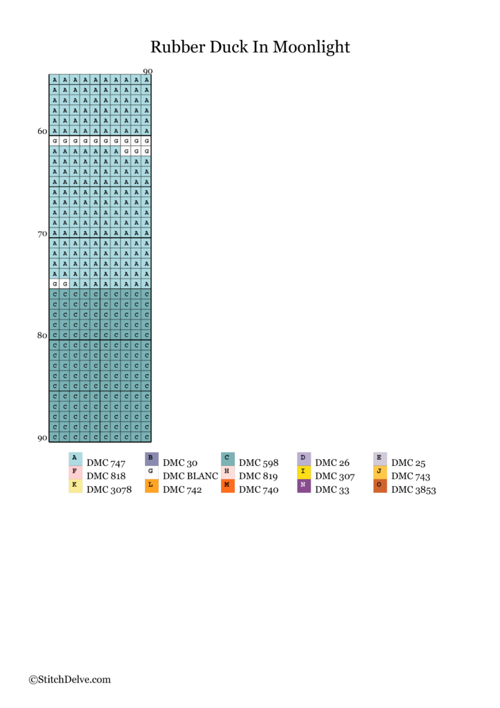 Rubber Duck In The Moonlight - Free Cross Stitch Pattern