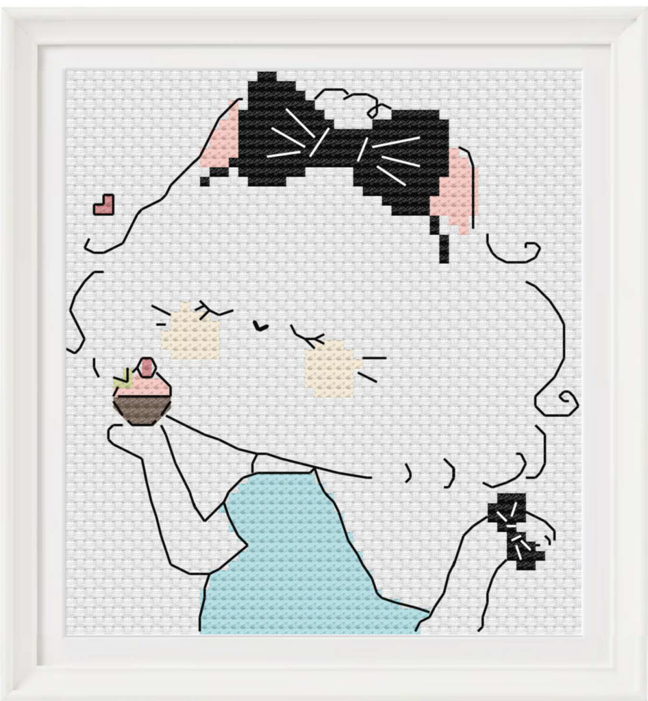 Whiskers the Cat: Free Printable Cross Stitch Pattern