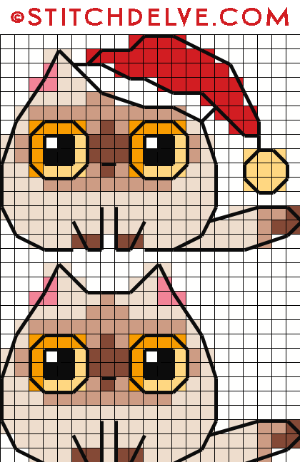 Ragdoll Cat Cross Stitch with Bonus Christmas Santa Hat